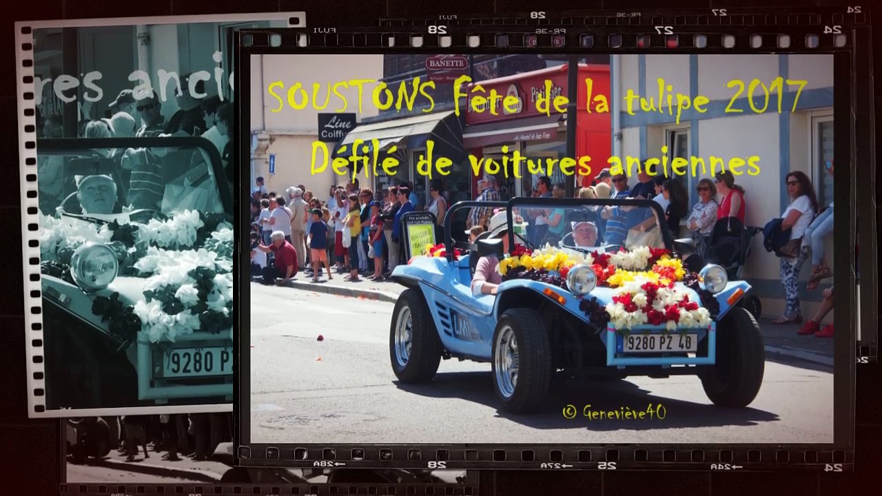SOUSTONS Défilé de voitures anciennes a la fête de la tulipe 2017-HD 720p