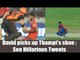 IPL 10 : David Warner helped Thampi in picking up his shoe; Watch Hillarious Tweets | Oneindia News