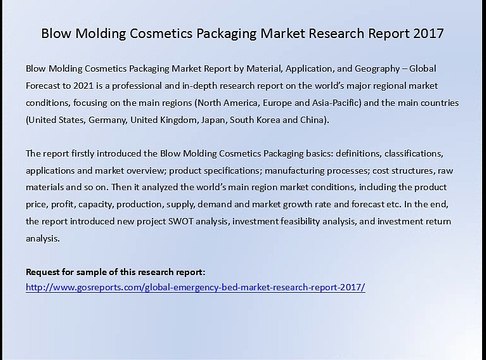 Blow Molding Cosmetics Packaging Market Research Report 2017