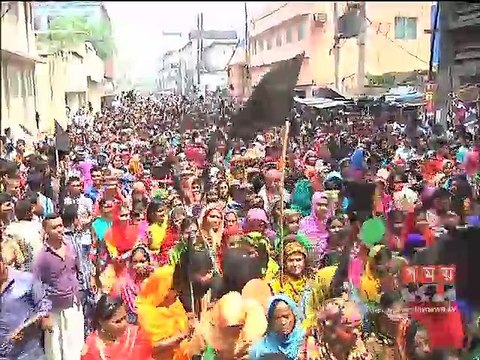 হাজারীবাগে চামড়া শিল্প রক্ষা ঐক্য পরিষদের কালো পতাকা মিছিল