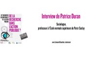 RIGP 2017: interview du sociologue Patrice Duran
