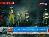 BP: Pagawaan ng furniture sa Davao City, nasunog