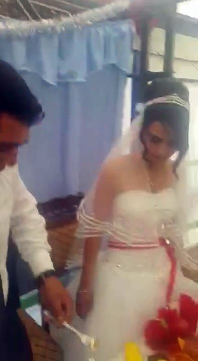 groom slaps new bride