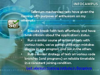 selenium training institute in Bangalore