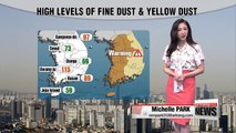 Strong winds bring yellow dust to Korea