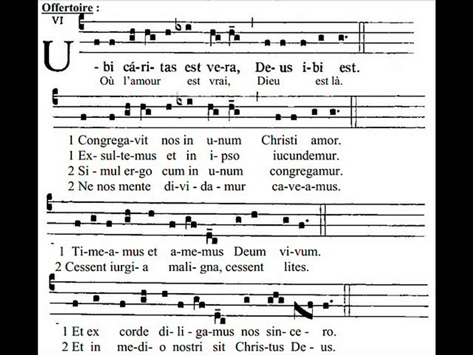 Offertorium Ubi caritas, Cena Domini (jeudi saint)