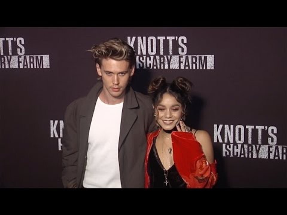 Vanessa Hudgens & Austin Butler "Knotts Scary Farm 2016" Black Carpet