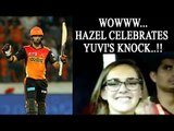 IPL 10: Yuvraj Singh shines vs Bangalore, Hazel Keech cheers in stands | Oneindia