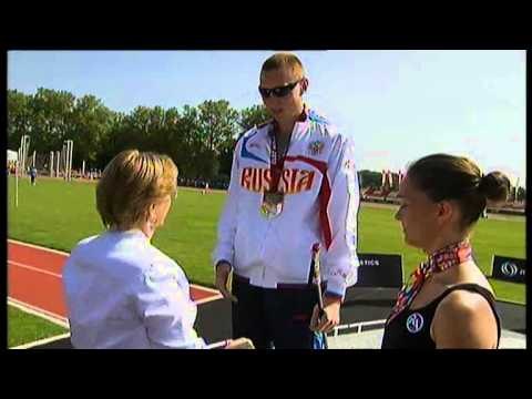 Athletics - men's javelin throw F11 Medal Ceremony - 2013 IPC AthleticsWorld Championships, Lyon