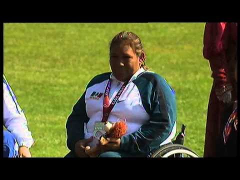 Athletics women's javelin throw F52/53 Medal Ceremony-2013 IPC Athletics World Championships, Lyon