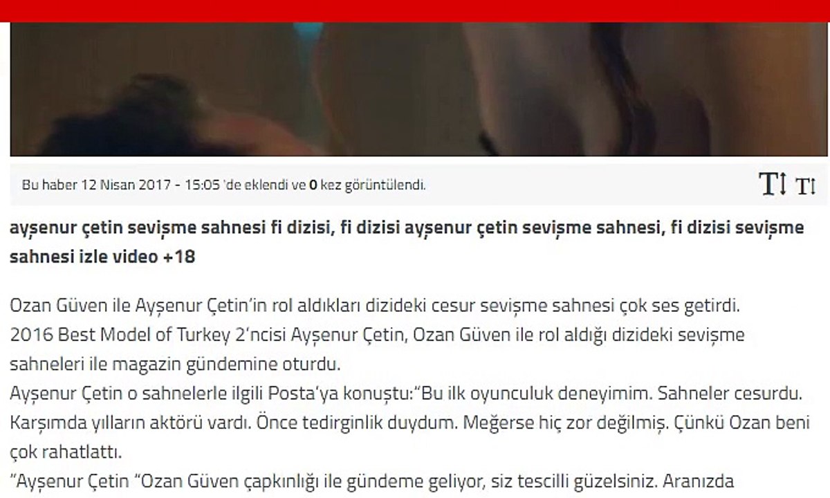 Ayşenur Çetinden Sevişme Sahnesi İtirafı