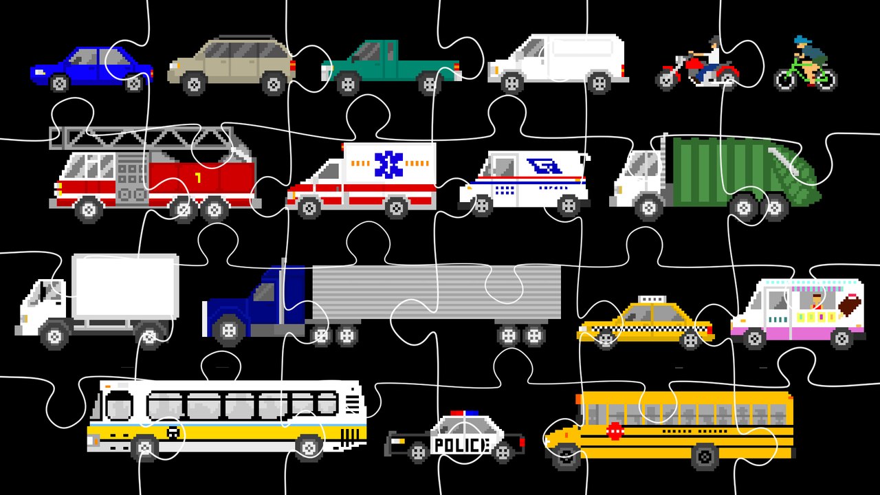 Street Vehicles Jigsaw Puzzle - Cars & Trucks - The Kids' Picture Show (Fun & Educational)