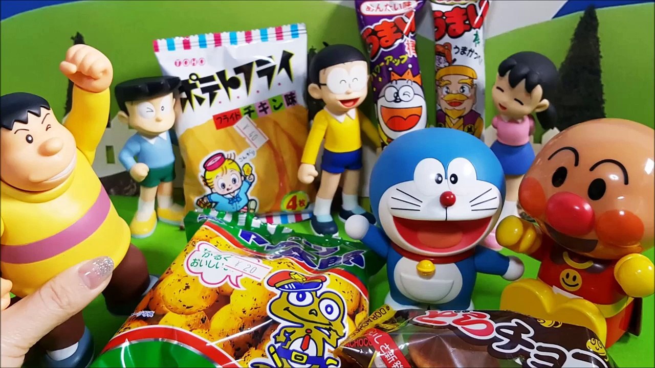 アンパンマン アニメ❤おもちゃ ドラえもんファミリー みんなで駄菓子をたべよう ❤ トイキッズ...