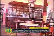 Centro de Lima: clausuran histórico bar Cordano