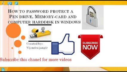 How to password protect a Pendrive , Memorycard and Computer harddisk )