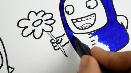 How to draw and color Oddbods C t for Kids Pogo and Newt