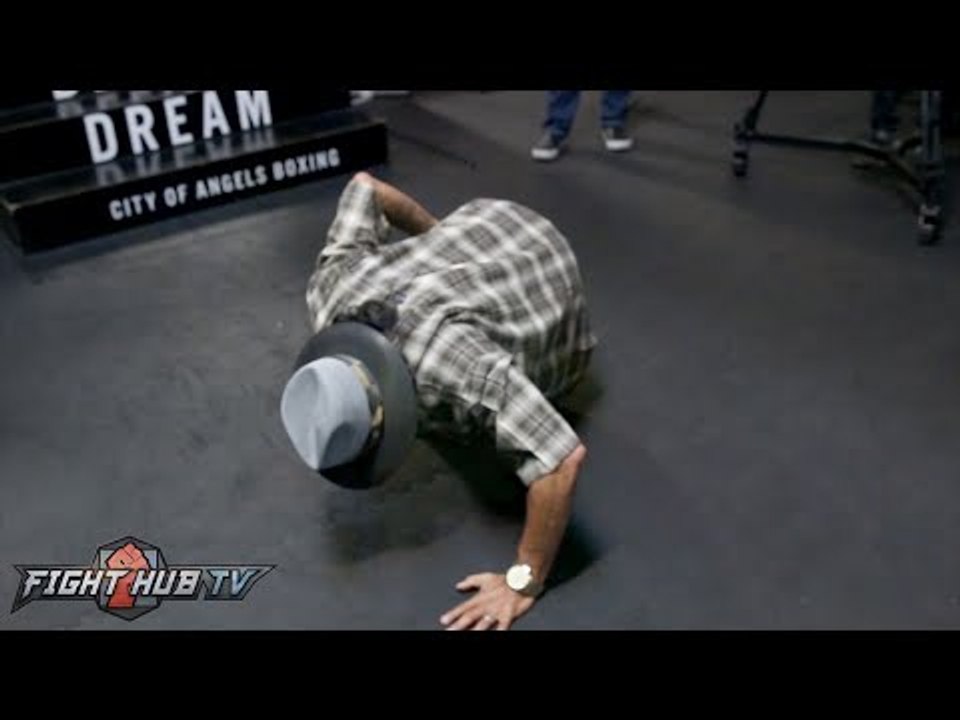 Ruben Guerrero at does one handed push ups at age 58 with ease, says hes ready for fight