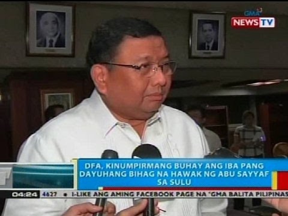 DFA, kinumpirmang buhay ang iba pang dayuhang bihag na hawak ng Abu Sayyaf sa Sulu