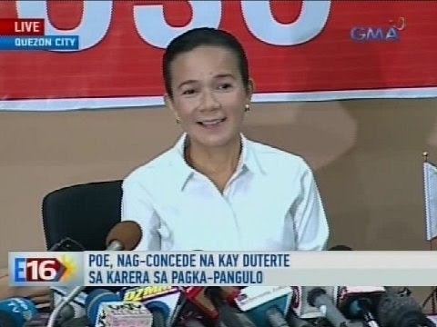 Eleksyon 2016: Poe, nag-concede na kay Mayor Duterte sa karera sa pagka-pangulo