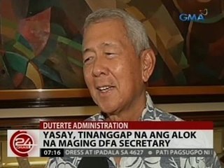 Yasay, tinanggap na ang alok na maging DFA secretary; Dominguez, tumangging maging Finance secretary