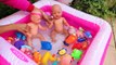 Twins Baby Doll splashing Giant Inflatable swimming pool with float toys Peppa Pig,