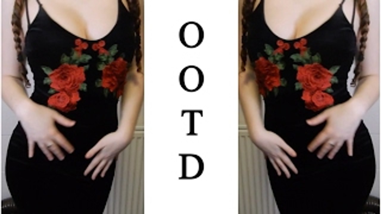 OOTD- black velvet & embroidered dress