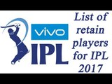 IPL 2017: Players retain by 8 franchises, watch full list  | Oneindia News