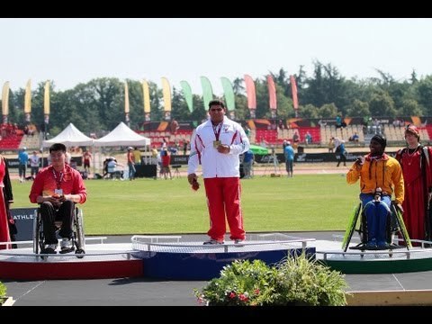 men's javelin throw F33/34 Medal Ceremony - 2013 IPC Athletics World Championships, Lyon
