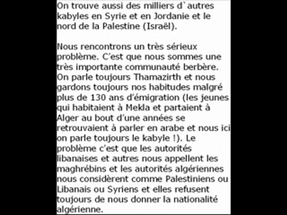 Lettre d un kabyle libanais