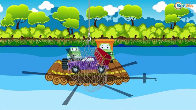 Coche de policía & Coches de carreras - Caricaturas de carros - Carritos Para Niños