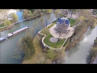 L'Isle Adam et l'Oise - Vue aérienne d'un drone