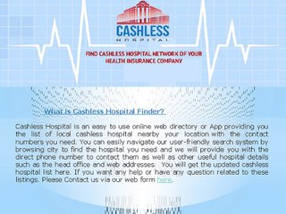 Cashless Hospital- Find nearby Hospitals from your location