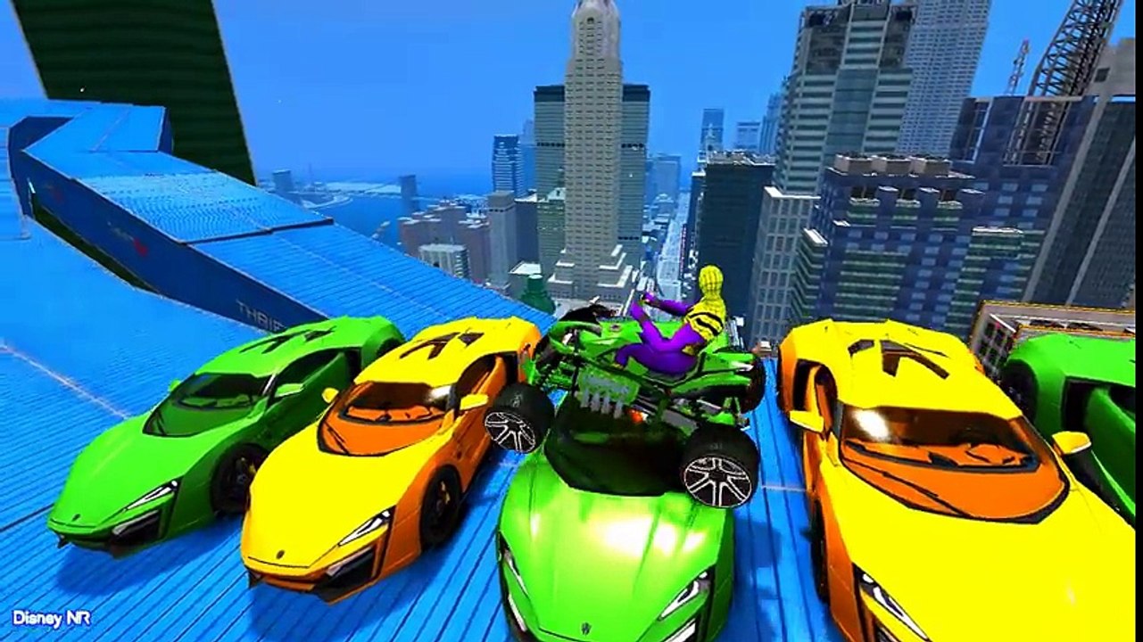 Colors Motorbike and Cars for Kids with Spiderman Cartoon - Learn Numbers & Learn Colors for Kids - YouTube