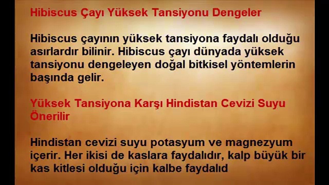 Yüksek Tansiyonu Ne Düşürür, Yüksek Tansiyon Belirtileri, Tedavisi, Doğal Tedavi Yöntemleri