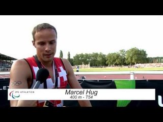 Interview: Marcel Hug - men's 400m T54 final - 2013 IPC Athletics WorldChampionships