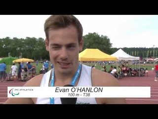 Interview: Evan O'Hanlon - men's 100m T38 final - 2013 IPC AthleticsWorld Championships Lyon