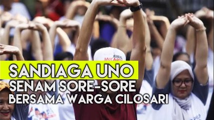 Download Video: Sandiaga Uno Senam Sore-Sore Bersama Warga Cilosari