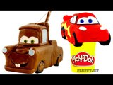 Disney Cars Play Doh Stop Motion Lightning McQueen toy car Mater toy tow truck Pixar Cars Animan