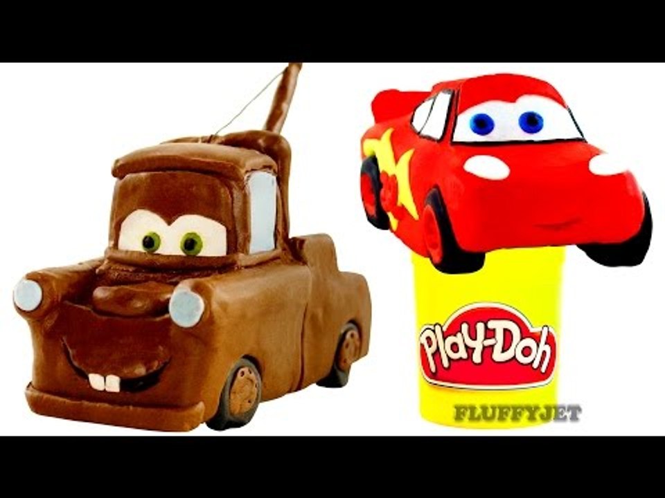 Disney Cars Play Doh Stop Motion Lightning McQueen toy car Mater toy tow truck Pixar Cars Animan