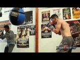 Leo Santa Cruz vs. Abner Mares full video- Santa Cruz complete boxing workout