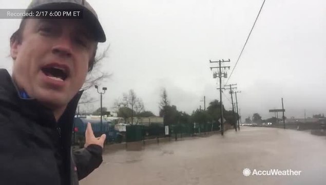 Flash flooding making for treacherous roads in Ventura County, California