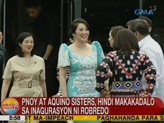 UB: PNoy at Aquino sisters, hindi makakadalo sa inagurasyon ni Robredo