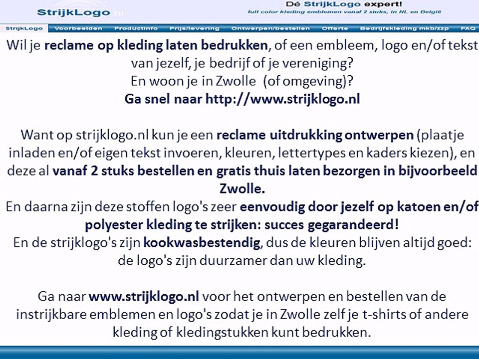 Reclame kleding bedrukken Zwolle