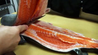How To Fillet a Whole Salmon - How To Make Sushi Series