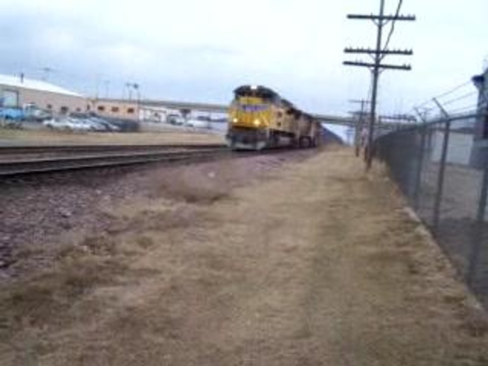 UP SD70ACe 8386 leads a stack train