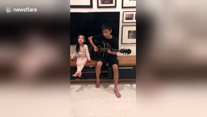 Adorable 3-year-old sings Cindy Lauper song with her brother