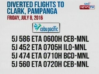 NTG: Diverted flights ngayong Biyernes dahil sa masamang panahon, alamin