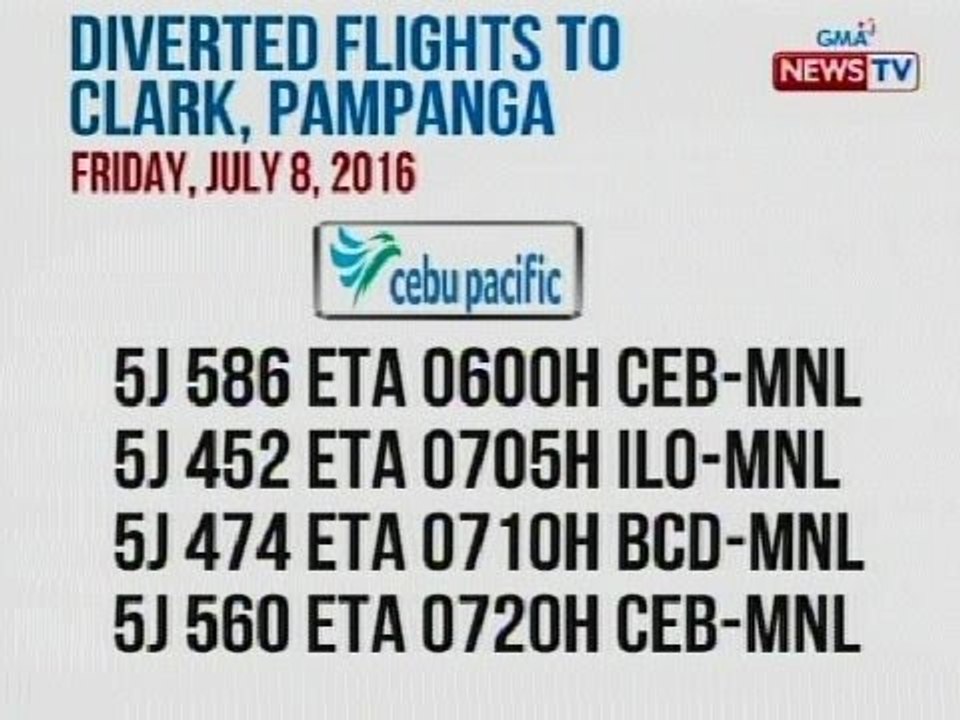 NTG: Diverted flights ngayong Biyernes dahil sa masamang panahon, alamin