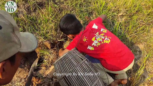 Wow! Two Boys Catch Biggest Snake In The Hole By Digging _ How to Dig & Catch Big Snake In Cambodia