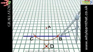 How to draw a perpendicular to a line from a point off the line